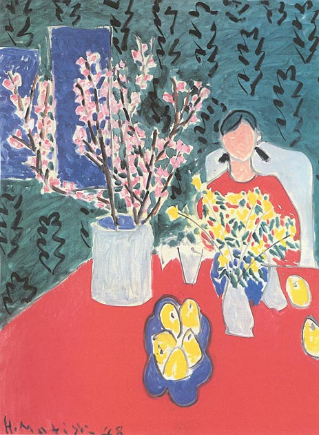 Plum Blossoms, Green Background, 1948 | Matisse | Gemälde Reproduktion