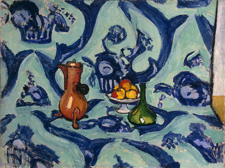 Still Life with Blue Tablecloth, 1909 by Matisse | Painting Reproduction