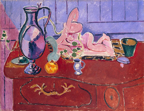 Pink Statuette and Jug on a Red Chest of Drawers, 1910 | Matisse | Gemälde Reproduktion