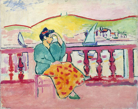 Frau auf einer Terrasse | Matisse | Gemälde Reproduktion