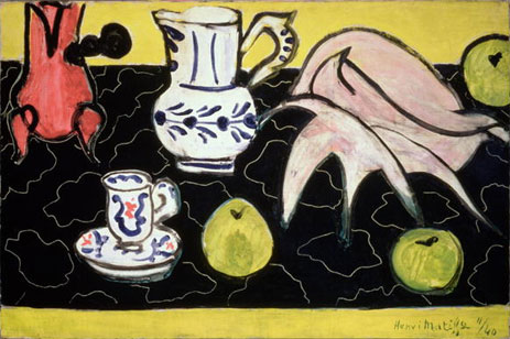 Stillleben mit einer Muschel auf schwarzem Marmor | Matisse | Gemälde Reproduktion