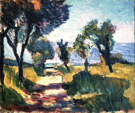 Korsische Landschaft. Oliven, 1898 | Matisse | Gemälde Reproduktion