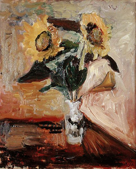 Vase mit Sonnenblumen, c.1898/99 | Matisse | Gemälde Reproduktion