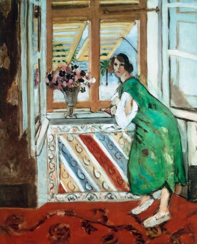 Matisse | Interior in Nice, Young Woman in Green Dress at the Window, 1921 Interior in Nice, Young Woman in Green Dress at the Window, 1921 | Matisse
