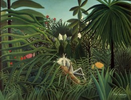 Pferd angegriffen von einem Jaguar | Henri Rousseau | Gemälde Reproduktion