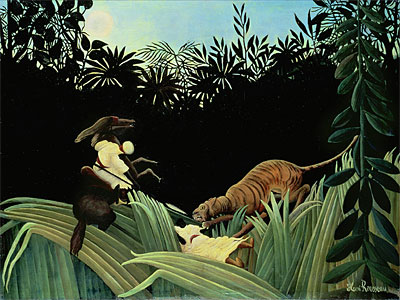 Scouts Attacked by a Tiger, 1904 | Henri Rousseau | Painting Reproduction