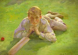 Henry Allen in Cricketing Whites, undated by Tuke | Painting Reproduction