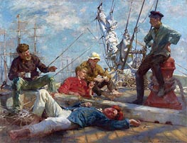 Sailor's Yarning, Midday Rest, 1906 by Tuke | Painting Reproduction