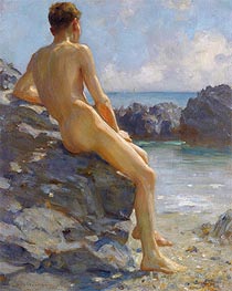The Bather, 1924 by Tuke | Painting Reproduction