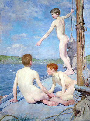 The Bathers, 1889 | Tuke | Painting Reproduction