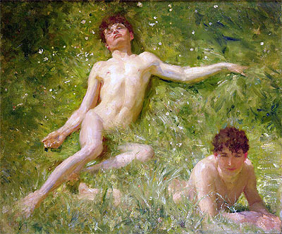 The Sunbathers, n.d. by Tuke | Painting Reproduction