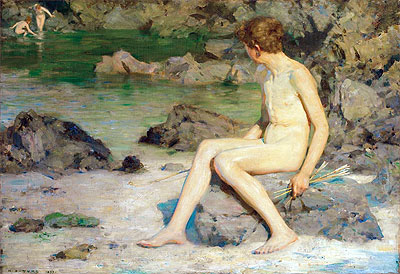 Cupid and the Sea Nymphs, 1899 | Tuke | Gemälde Reproduktion