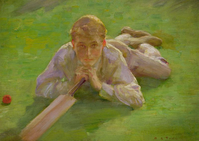 Henry Allen in Cricketing Whites, n.d. by Tuke | Painting Reproduction