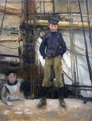 Two Children on Deck, n.d. by Tuke | Painting Reproduction