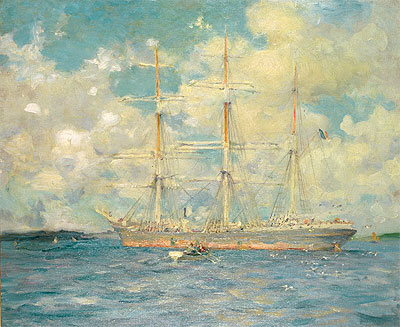Eine französische Bark in der Bucht von Falmouth | Tuke | Gemälde Reproduktion