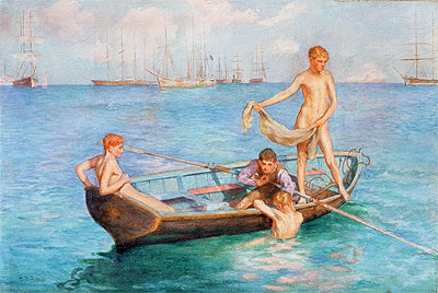 August Blue, 1896 | Tuke | Painting Reproduction