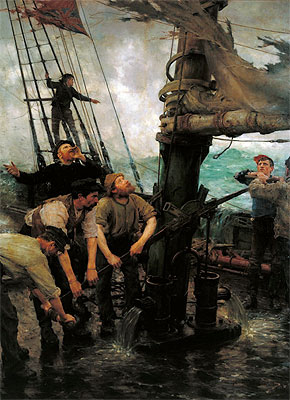 All Hands to the Pumps, c.1888 | Tuke | Painting Reproduction