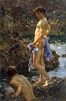 A Bathing Group, 1914 | Tuke | Gemälde Reproduktion