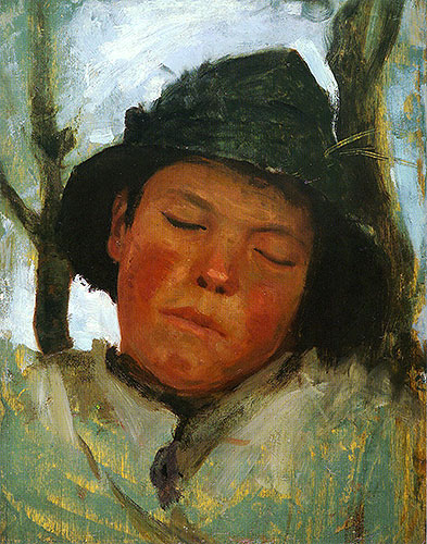 Boy in a Sou'wester, c.1882 | Tuke | Painting Reproduction