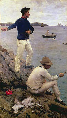 Two Falmouth Fisher Boys, 1885 | Tuke | Painting Reproduction
