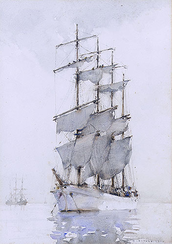Four-Masted Barque, 1914 | Tuke | Painting Reproduction