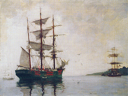 Holzbark vor Pendennis | Tuke | Gemälde Reproduktion