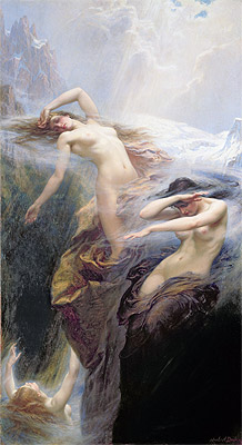 The Mountain Mists (Clyties of the Mist), 1912 by Herbert James Draper | Painting Reproduction