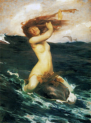 The Foam Sprite, 1897 by Herbert James Draper | Painting Reproduction
