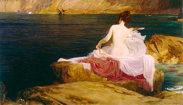 Calypsos Insel, c.1897 | Herbert James Draper | Gemälde Reproduktion