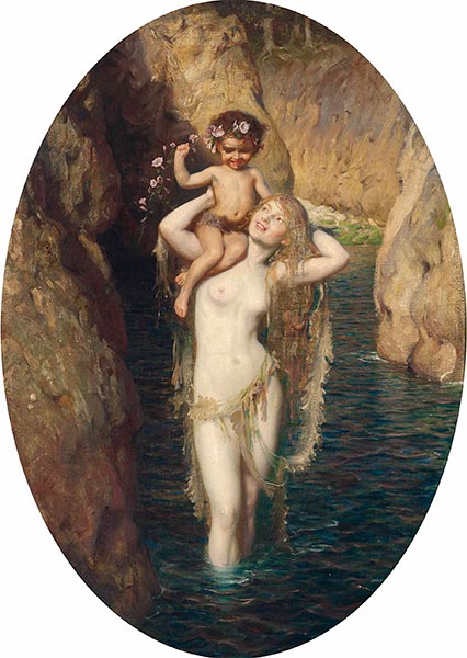 Die Aufnahme: Wo Land und Wasser sich küssen, 1901 | Herbert James Draper | Gemälde Reproduktion