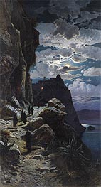 Passage of the Monks to Mount Athos Monastery, undated by Hermann David Salomon Corrodi | Painting Reproduction