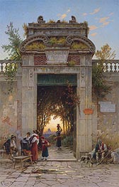 On the Via Flaminia near the Villa Cavalieri, undated von Hermann David Salomon Corrodi | Gemälde-Reproduktion