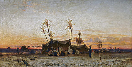 An Arab Encampment at Sunset, n.d. | Hermann David Salomon Corrodi | Gemälde Reproduktion