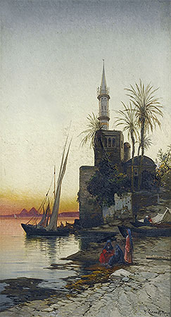 On the Banks of the Nile, undated | Hermann David Salomon Corrodi | Painting Reproduction