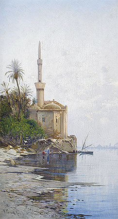 Am Ufer des Flusses Nil | Hermann David Salomon Corrodi | Gemälde Reproduktion