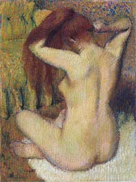 Woman Combing Her Hair, c.1888/90 by Degas | Painting Reproduction