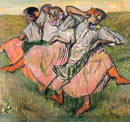 Three Russian Dancers, undated by Degas | Painting Reproduction