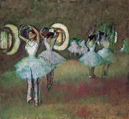 Ballerinas in der Rotunde an der Pariser Oper, 1895 von Degas | Gemälde-Reproduktion