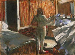 Woman Drying Herself After the Bath, c.1876/77 by Degas | Painting Reproduction
