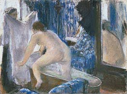 Frau steigt aus dem Bad, c.1877 von Degas | Gemälde-Reproduktion