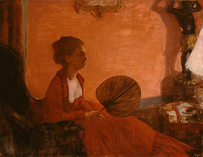 Madame Camus mit einem Fächer | Edgar Degas | Gemälde Reproduktion