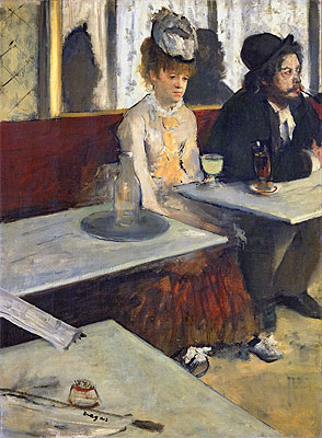Der Absinthtrinker (In einem Café) | Edgar Degas | Gemälde Reproduktion