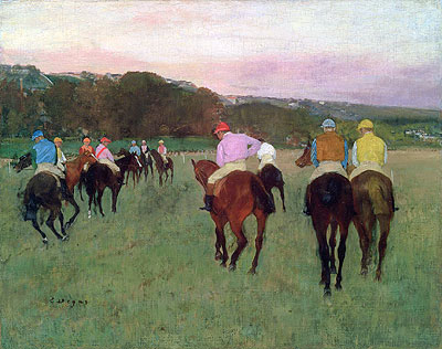 Rennpferde in Longchamp | Edgar Degas | Gemälde Reproduktion