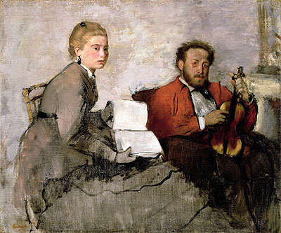 Geiger und eine junge Frau, c.1871 | Edgar Degas | Gemälde Reproduktion