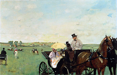 A Carriage at the Races in the Countryside, 1869 | Degas | Painting Reproduction