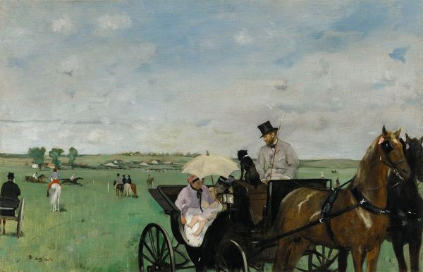 A Carriage at the Races in the Countryside, 1869 | Edgar Degas | Painting Reproduction