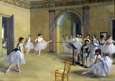 Dance Class at the Opera on Le Peletier Str., 1872 | Edgar Degas | Painting Reproduction