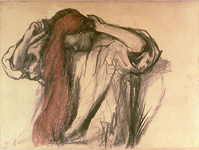 Woman Combing her Hair , undated | Degas | Painting Reproduction