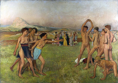 Young Spartans Exercising, c.1860 | Degas | Gemälde Reproduktion