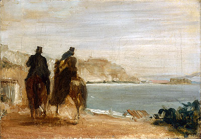 Promenade beside the Sea, c.1860 | Degas | Painting Reproduction